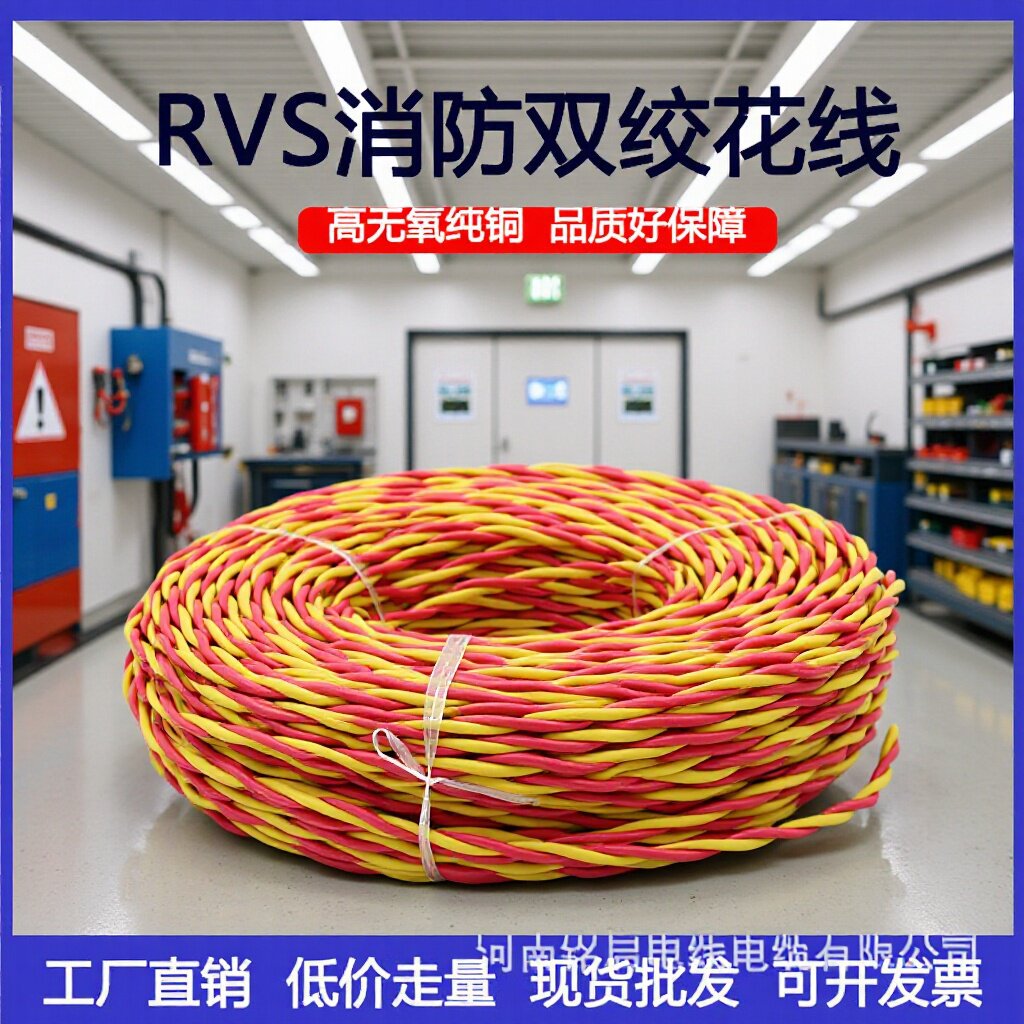 花线铜芯电线RVS双绞线1.5/2.5平方消防线纯铜家用rvs花线软电线