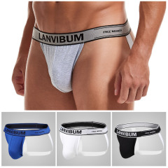 【Revised】Langwei Castle Cross-border eBay Men's Underwear AliExpress Sexy Oatmeal Double-Ding Underwear Family Member Pants