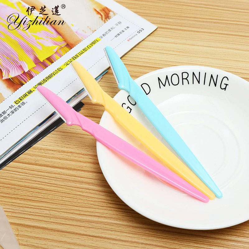 Eyebrow Razor Set, Foldable Handle with Protective Cover, Multi-Color Bulk Pack