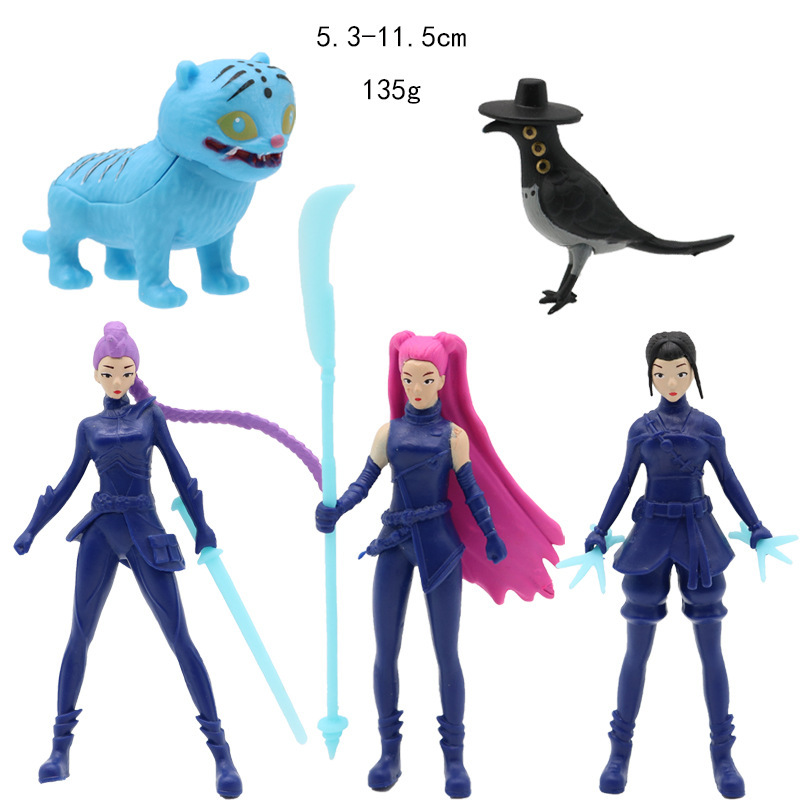 跨境 2-4.5寸猎魔女团手办明星老虎公仔周边游戏玩偶模型桌面摆件|undefined