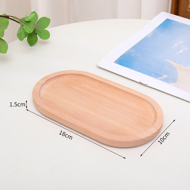 Bandeja de madera maciza estilo japonés, plato rectangular de almacenamiento, plato creativo para frutas, plato de madera de haya para desayuno, bandeja de madera para aperitivos.