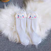 Brand Japanese cute white cotton knee socks for elementary school students, mid-length