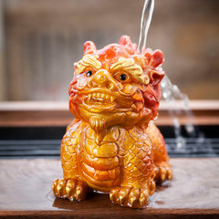 New Dragon Baby Color-Changing Tea Pet Dragon Figurine, Color-Changing Tea Table Mini Decor, Tea Set Accessory