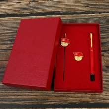 党徽书签宝珠笔礼品套装 商务广告礼品笔 国庆年会伴手礼刻字logo