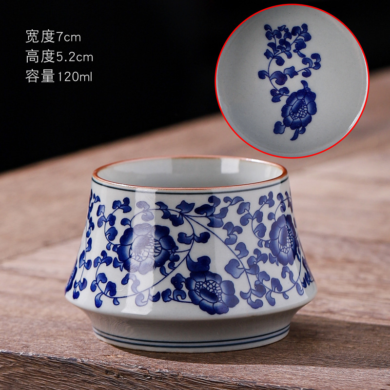 Taza de cerámica retrógrada de color azul taza de hogar taza de bebida taza personal de gran capacidad taza de té cocinada horno taza de té