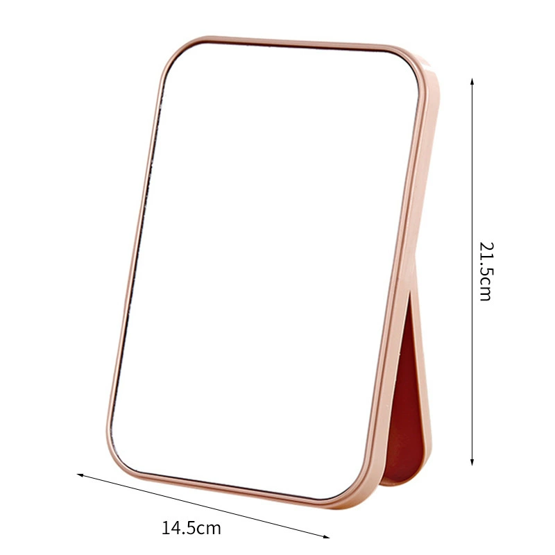 Simple Square Folding Handheld Mirror, Plastic Frame, Compact 20.2×13.7×2 cm