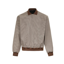 宽松格子翻领卫衣男式vibe欧美街潮撞色拼接POLO领上衣运动衫春秋