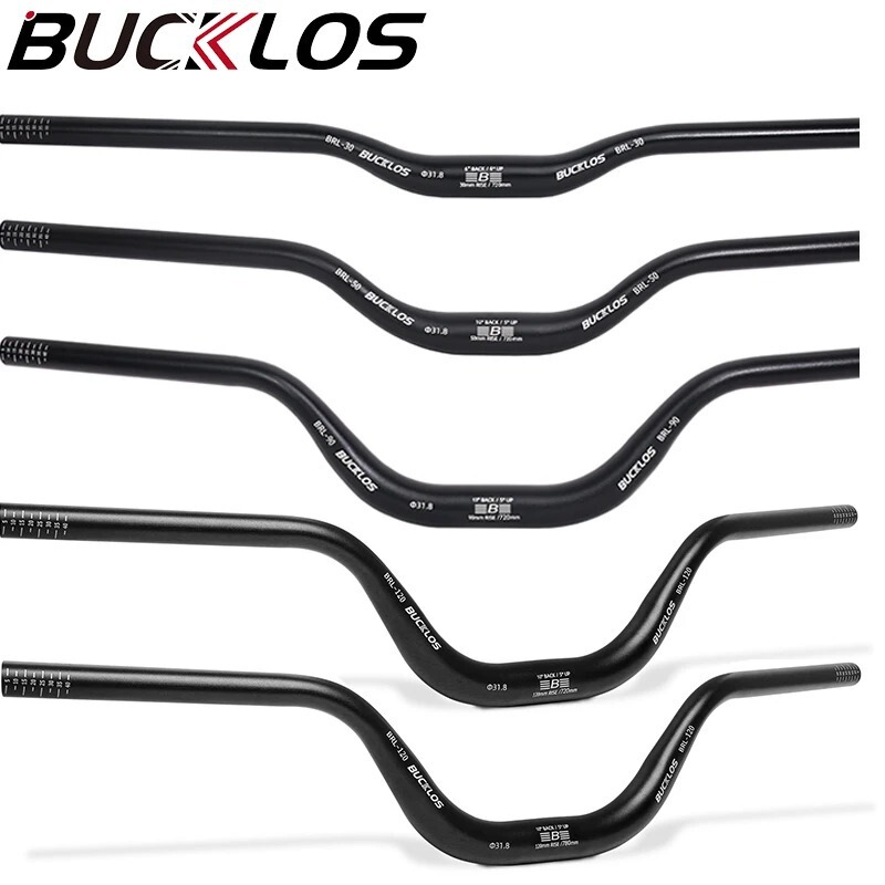Bucklos Bicycle Handlebar Mountain Bike Handlebar Swallow Handlebar 31.8mm 25.4mm Aluminum Alloy Bicycle Riser