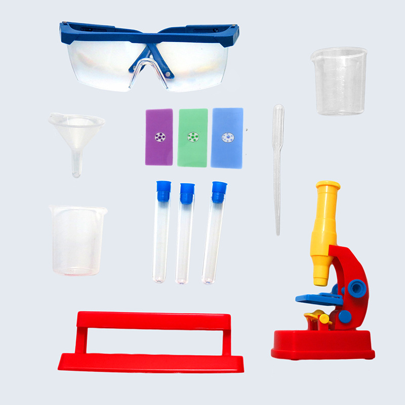 Nuevos juguetes de enseñanza y educación para niños DIY Microscopio conjunto de experimentos científicos