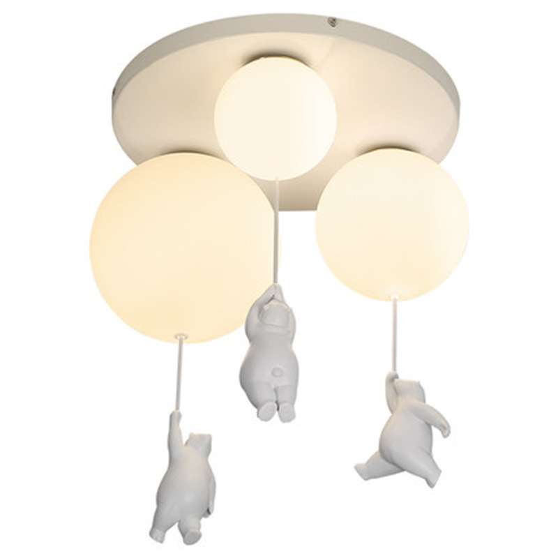 Luz de techo iluminación creativa para niños dibujos animados para niños y niñas osos luz de techo para niños dibujos animados candelabro dormitorio