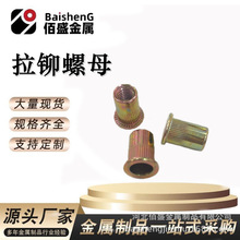 厂家直销拉铆螺母 铆螺母 平面竖纹拉铆螺母M3-M12半六角铆螺母