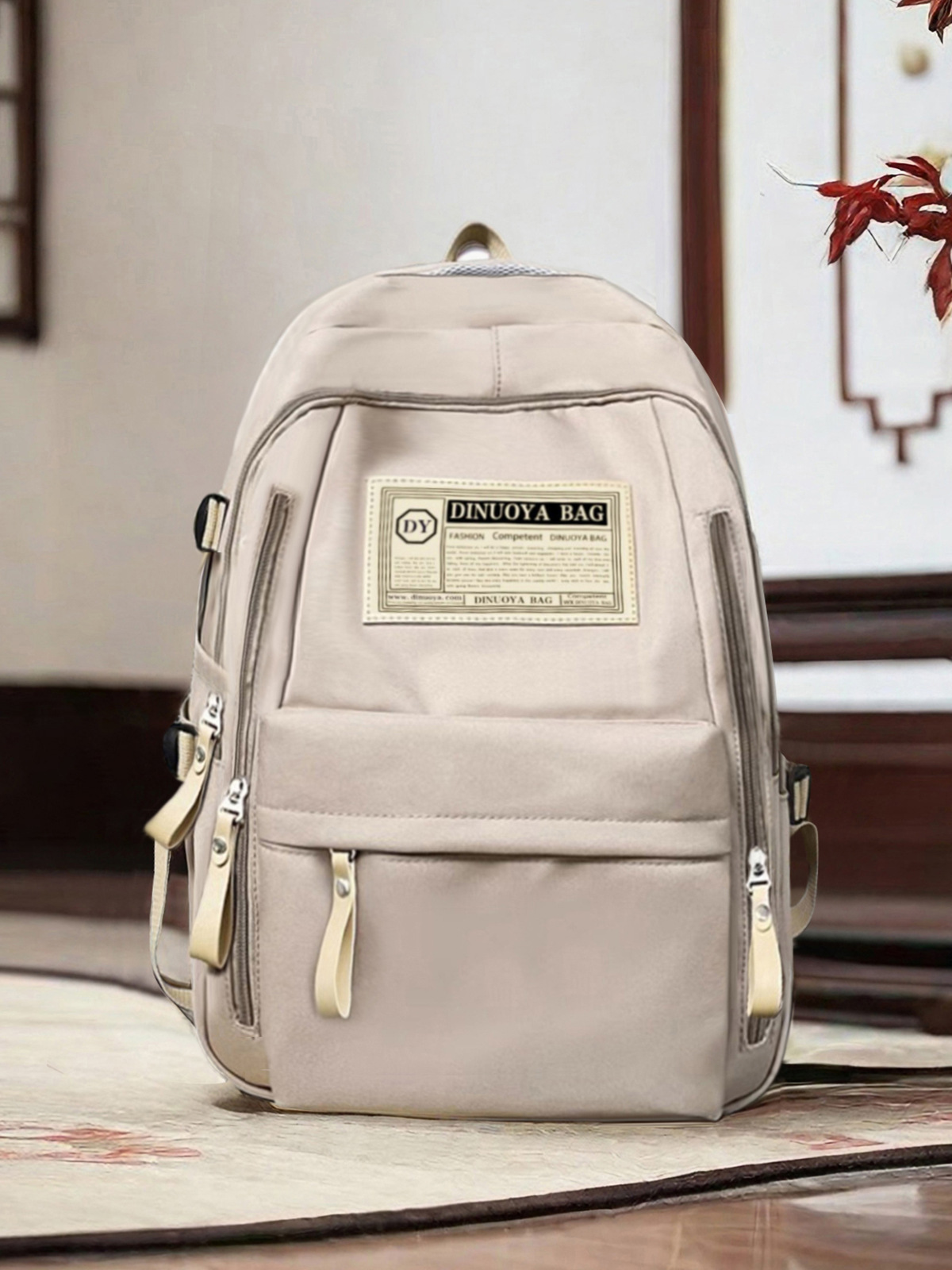 Estudiante de secundaria, niña, estilo coreano casual simple, gran capacidad, escuela de primaria de grado 3-6, mochila ligera de color sólido