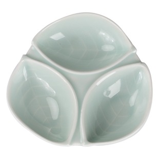 Jingdezhen Celadon Блюдо с двойной решеткой Блюдо с тремя решетками Блюдо для домашнего уксуса Коммерческая Жареная утка Соус Блюдо Ресторан Соус Блюдо