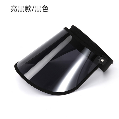 UV Protection Sun Hat with Film Coating, Black Transparent Open-Top Sun Hat, Guarding Casual Sun Hat