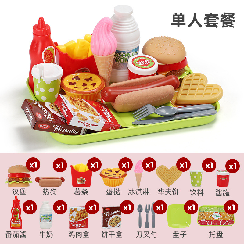 Paquete de modelo de juguete de comida rápida europea y americana