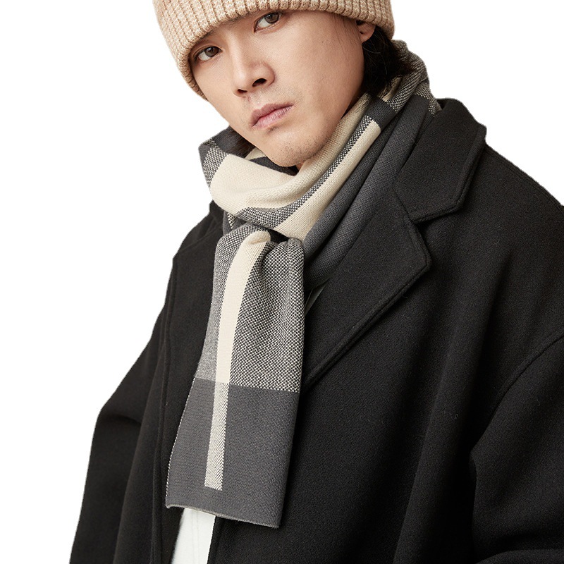 Neuer heißer Herrenschal für Herbst und Winter, neue Modemarke, lässig, vielseitig, verdickt, warm und kältebeständig, Nackenband als Geschenk_voghion.com