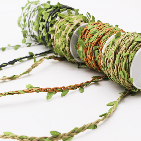 树叶蜡线装饰麻绳手工DIY材料仿真藤条绳子缠管子装修饰吊顶10米|ru