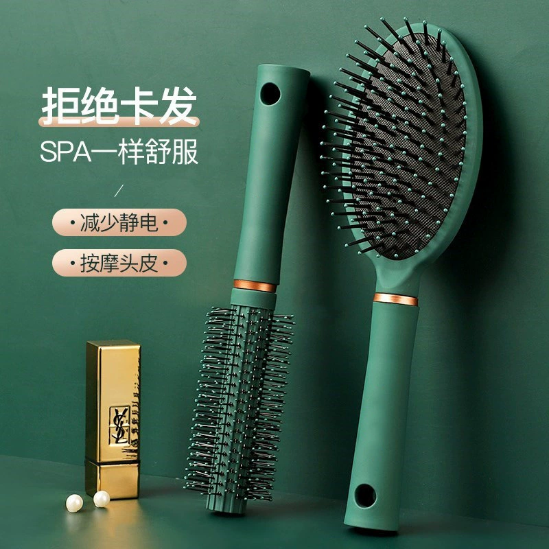 Scalp massager brush set, soft‑tip plastic combs, anti‑static, ergonomic handles