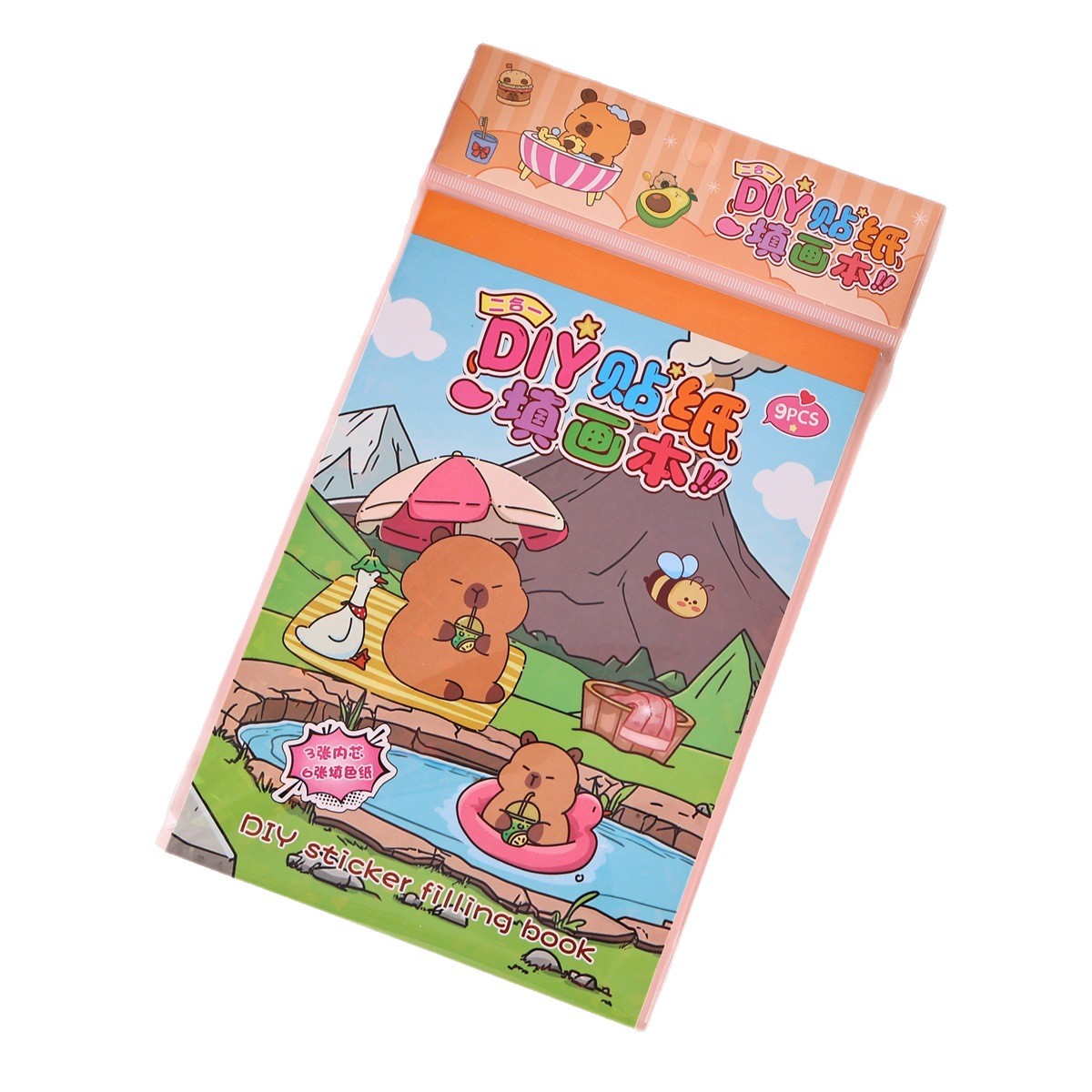2 - en - 1 pegatinas llenas de libros de dibujos para niños DIY dibujos animados dibujos lindos rompecabezas niñas acuarelas libros de colorear