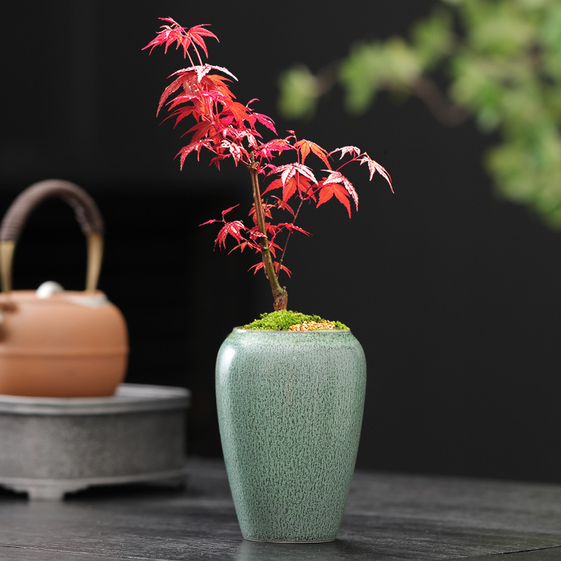 High pile flowerpot small size vintage stoneware breathable mage high pot special clearance succulent plant with holder household ceramic