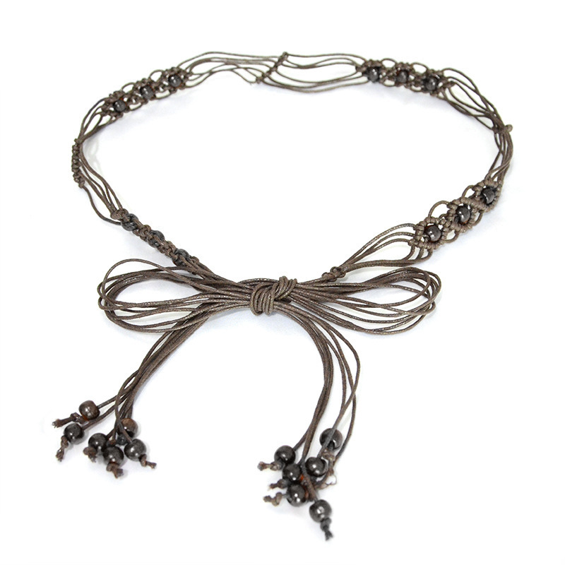 Cuerda de cintura tejida a mano de estilo étnico bohemio para mujer nueva correa de moda personalizada Cadena de cintura para mujer al por mayor