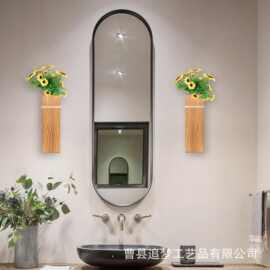 木质壁挂式干花花瓶容器实木摆件花盆架干花和人造植物室内装饰架