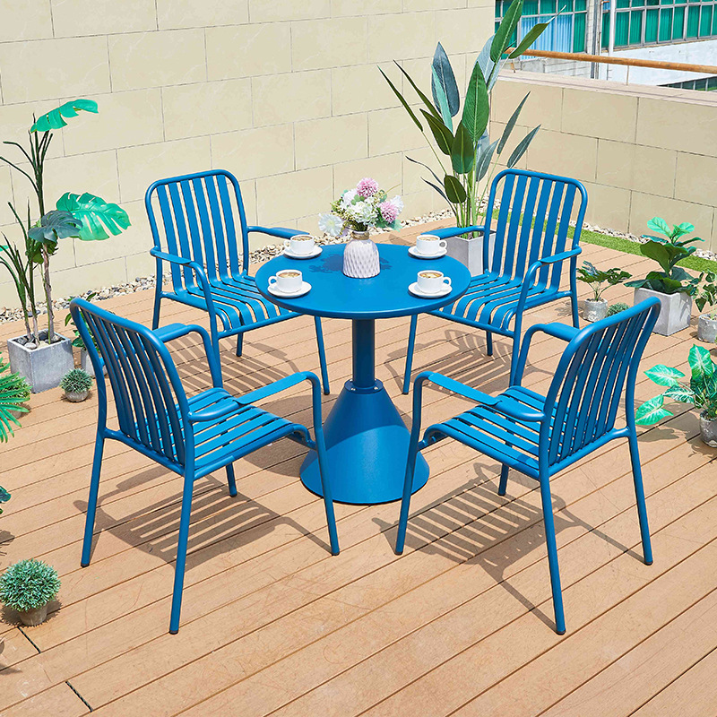 Mesa y silla al aire libre patio terraza al aire libre terraza villa jardín impermeable protección solar aleación de aluminio set mesa de té silla