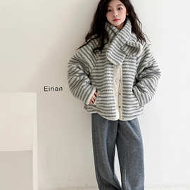 女童羊羔绒外套冬装2025新款女大童加绒加厚上衣儿童两面穿毛毛衣