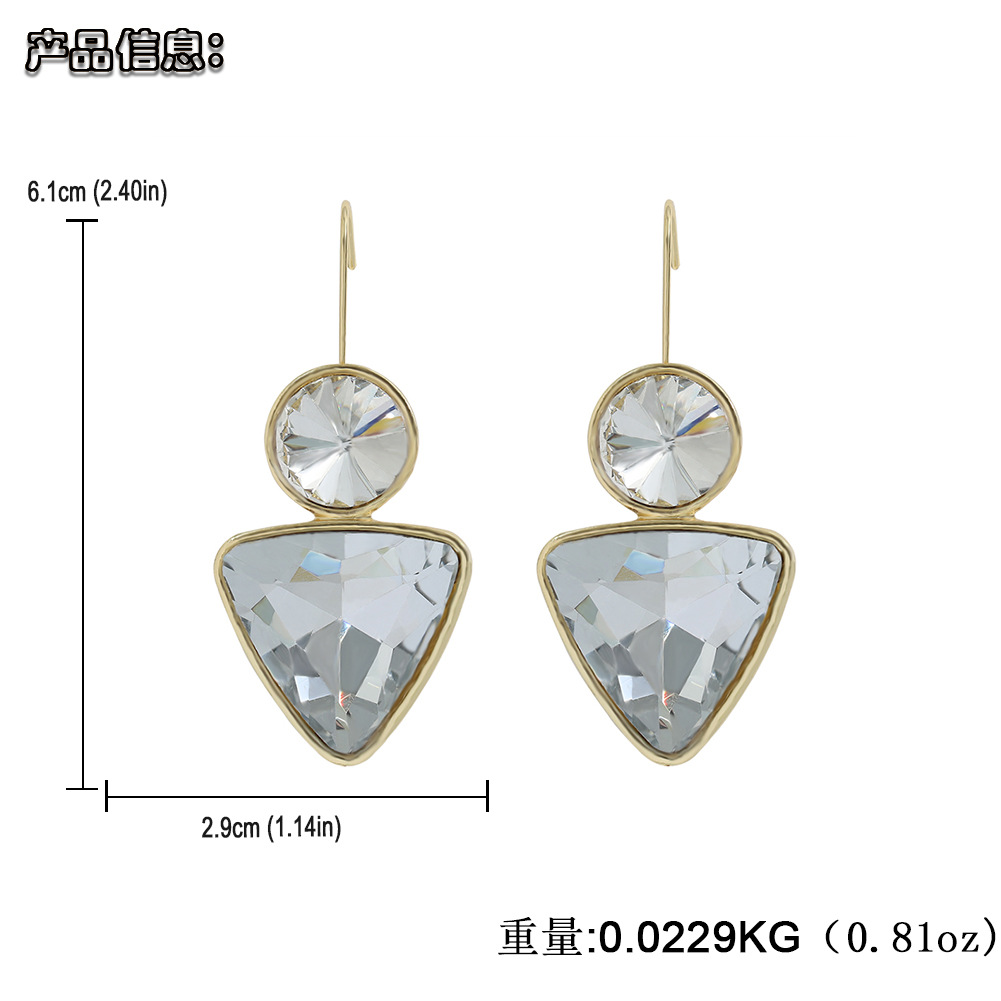 Fashion Alloy Inlaid Colored Gemstone Earrings display picture 3
