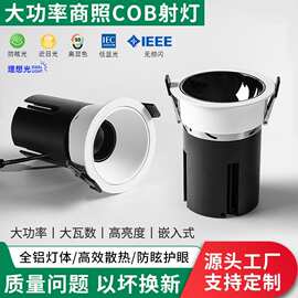 大功率led射灯嵌入式服装店铺酒店30W高亮50W商用工程COB防眩射灯