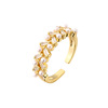 Accessory from pearl, brand small design one size ring, European style