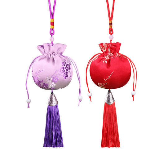 Red ancient style pendant charm bag for the Dragon Boat Festival, hanging on the car, with Chinese herbal medicine sachet 