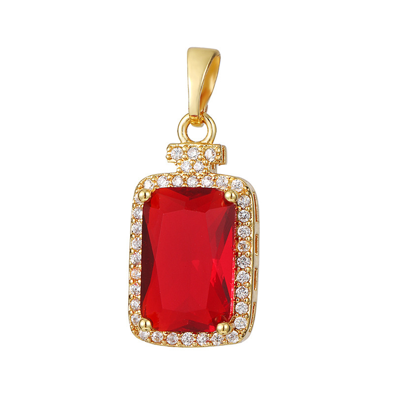 Joyas transfronterizas colgante de rubí esmeralda ligero de lujo accesorios de acero de titanio collar no decolor cadena clavícula