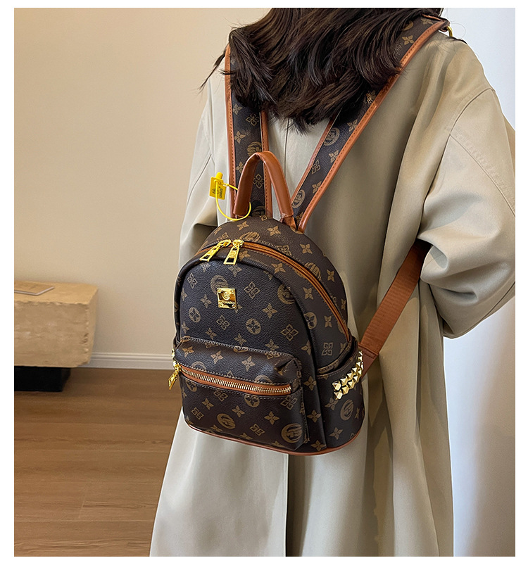 Zaino donna stile urbano minimalista zainetto casual jacquard_voghion.com