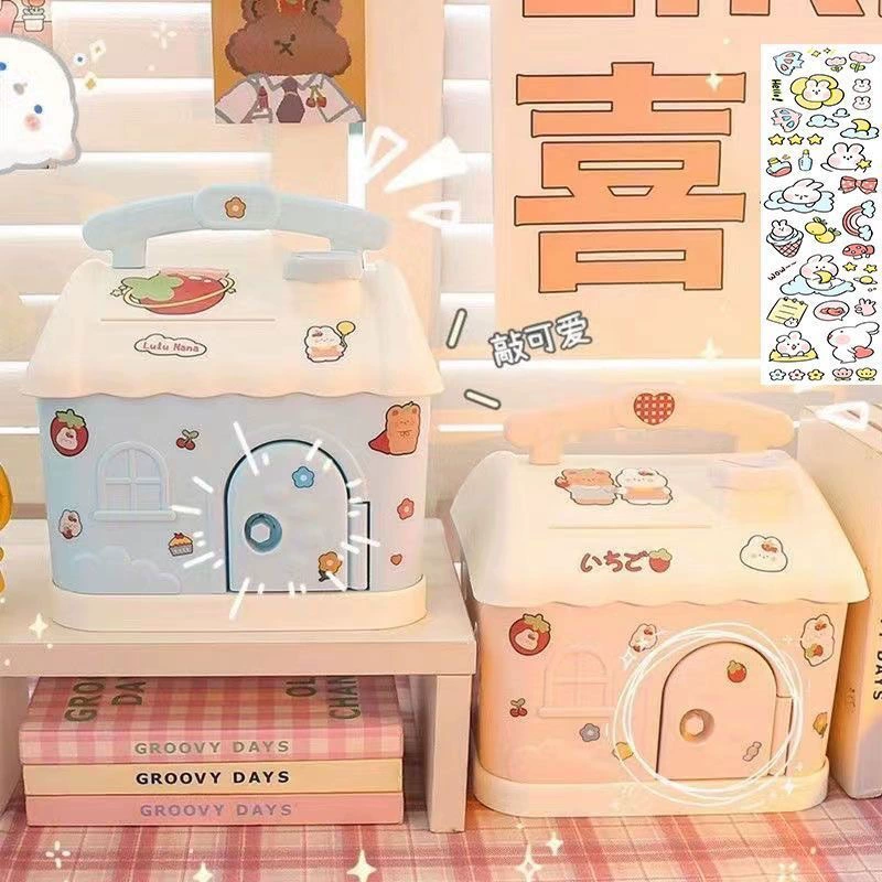 Копилка с героями мультфильмов, милый дом ручной работы, съемная креативная копилка большой емкости для детей, мальчиков и девочек