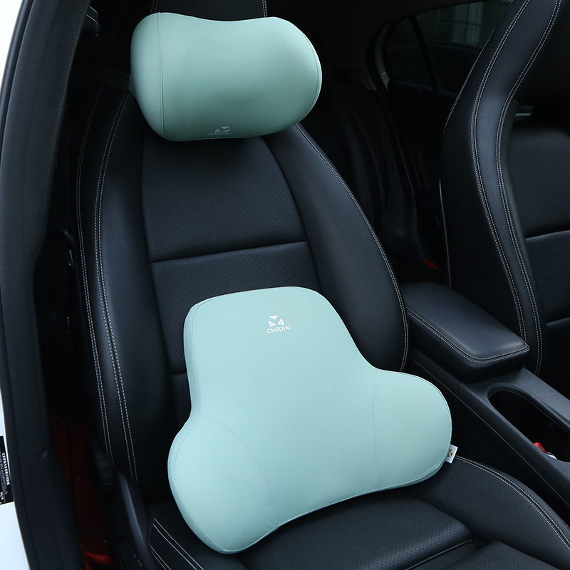新款汽车头枕慢回弹记忆海绵枕芯护颈椎舒适驾车旅行枕裸心