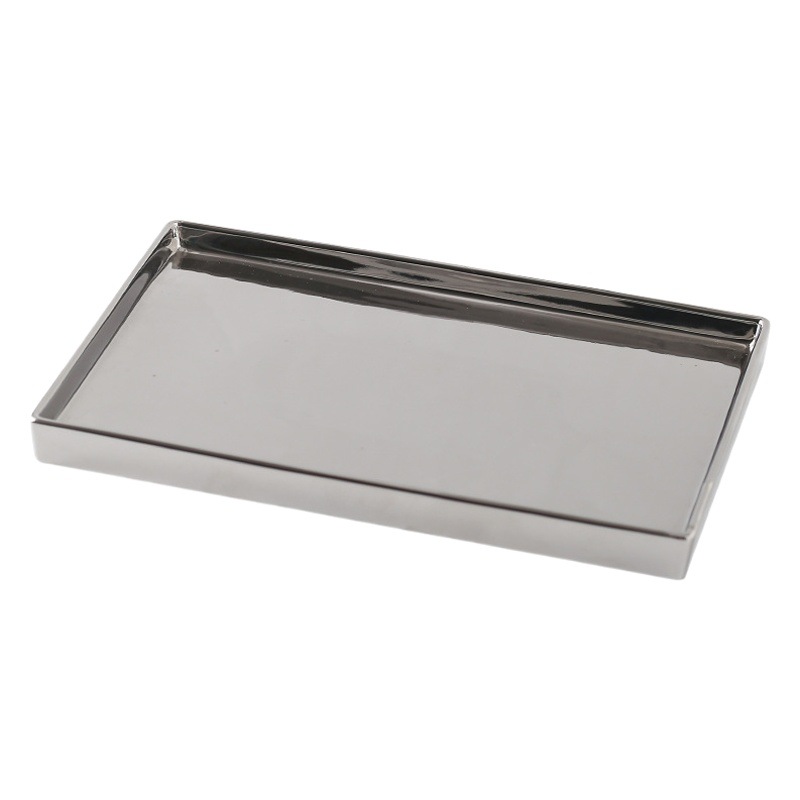 Bandeja de almacenamiento de tocador rectangular de galvanoplastia de plata red de comercio electrónico transfronterizo red Home Hotel baño suministros bandeja