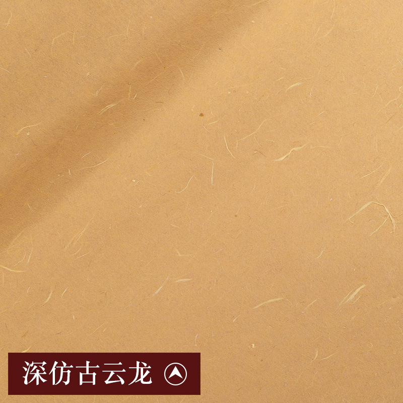 Hecho a mano grueso y largo fibra antiguo Yunlong Xuan papel semi-cocido pincel de escritura caligrafía cuero texturizado Burr color natural Yunlong papel de cuero