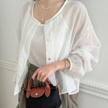 跨境外贸韩版微透防晒服女季薄款高级感名媛休闲女式衬衫休闲港风
