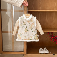 婴儿衣服冬季女宝宝连衣裙套装加厚中国风旗袍一岁幼儿冬款两件套