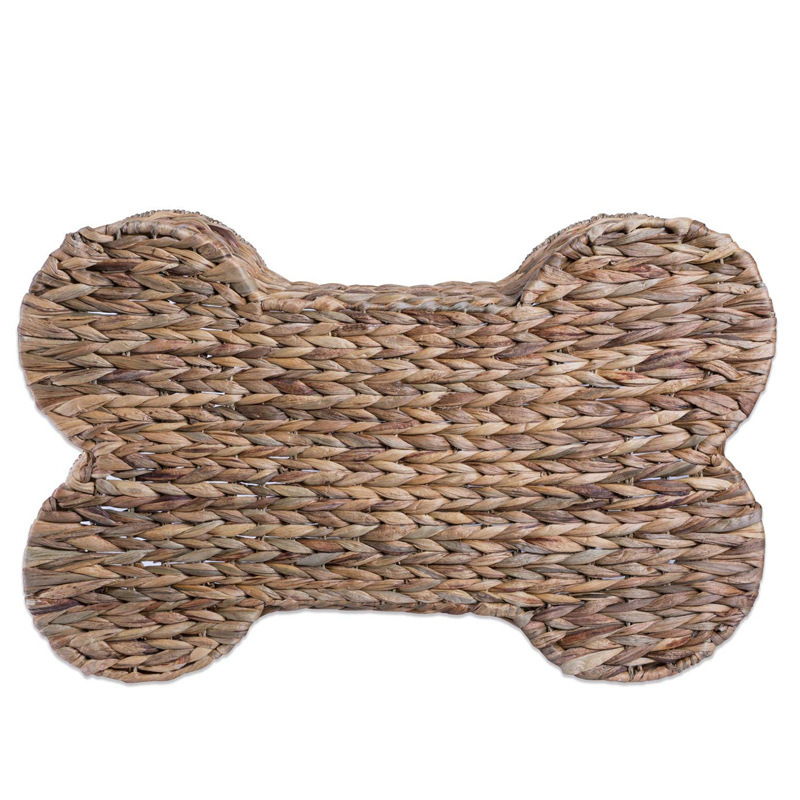 Personalizada transfronteriza mascotas juguetes almacenamiento cesta hueso forma cajas de hoyacinto hoyacinto tela de caña cesta de almacenamiento miscelánea