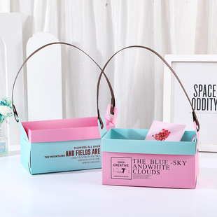 Hand gift bag flower gift box Valentine's Day folding gift box gift Universal Portable exquisite cake snack picnic bag