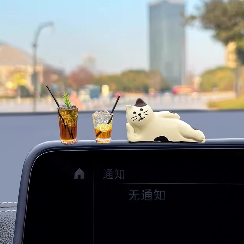 Adornos para el automóvil, accesorios para el automóvil, decoración de la consola central, mini café, decoraciones para automóviles, accesorios para automóviles y vehículos eléctricos