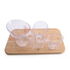 White transparent handheld measuring cup scaled, plastic material, tools set