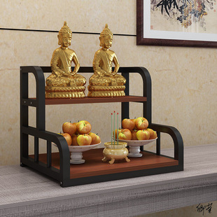 Guanyin Buddha Statue Cabinet Wall Hanging Worship Wall Cabinet Shelf Buddhist Niche God Tablet Offering Table New Chinoiserie Offering Table