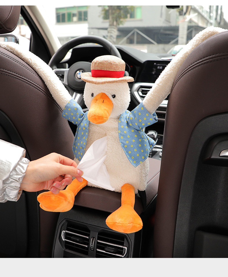 Car-Mounted Tissue Box Hanging Style Trendy Car Tissue Box for Women, Creative Cute Doll Napkin Holder