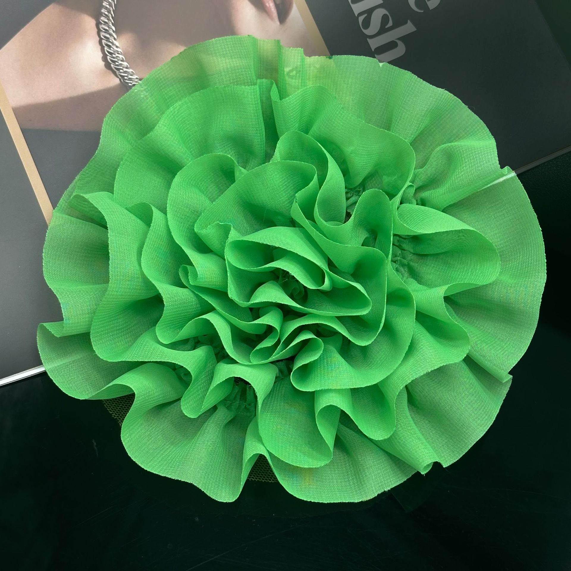 Nuevo 18cm mano multicapa tela estereoscópica gran flor fiesta vestido vestido flor de pecho accesorios accesorios de flores