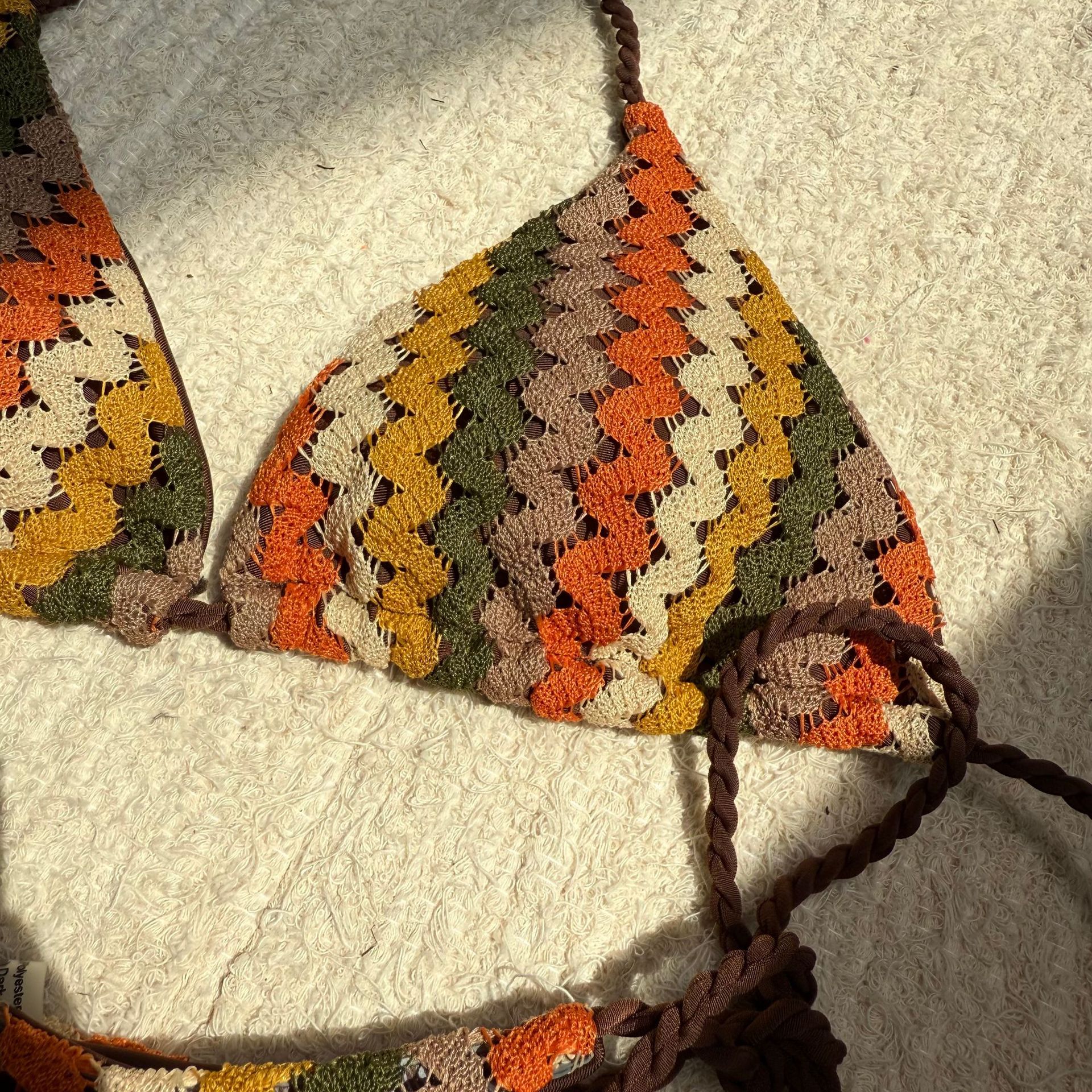 Women's Clothing Elegant Braided & Embroidered Bikini Set: Artistic Two-Piece Swimsuit For Women_ecoleips.com