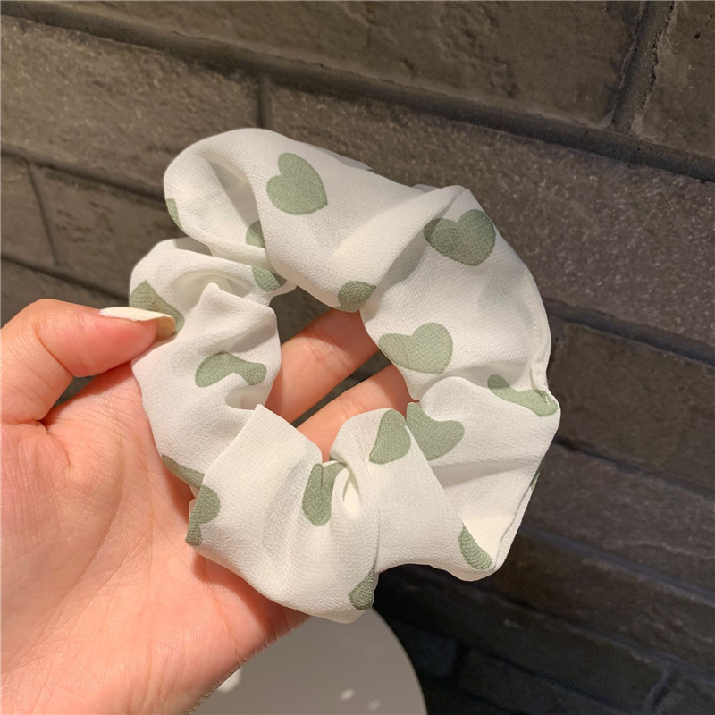 Encaje de flor coreana Encaje de intestino grueso Anillo de cabello femenino Cabeza de flor de viento pastoral Cuerda de cabeza de bola de gran tamaño Accesorios para el cabello de alta calidad