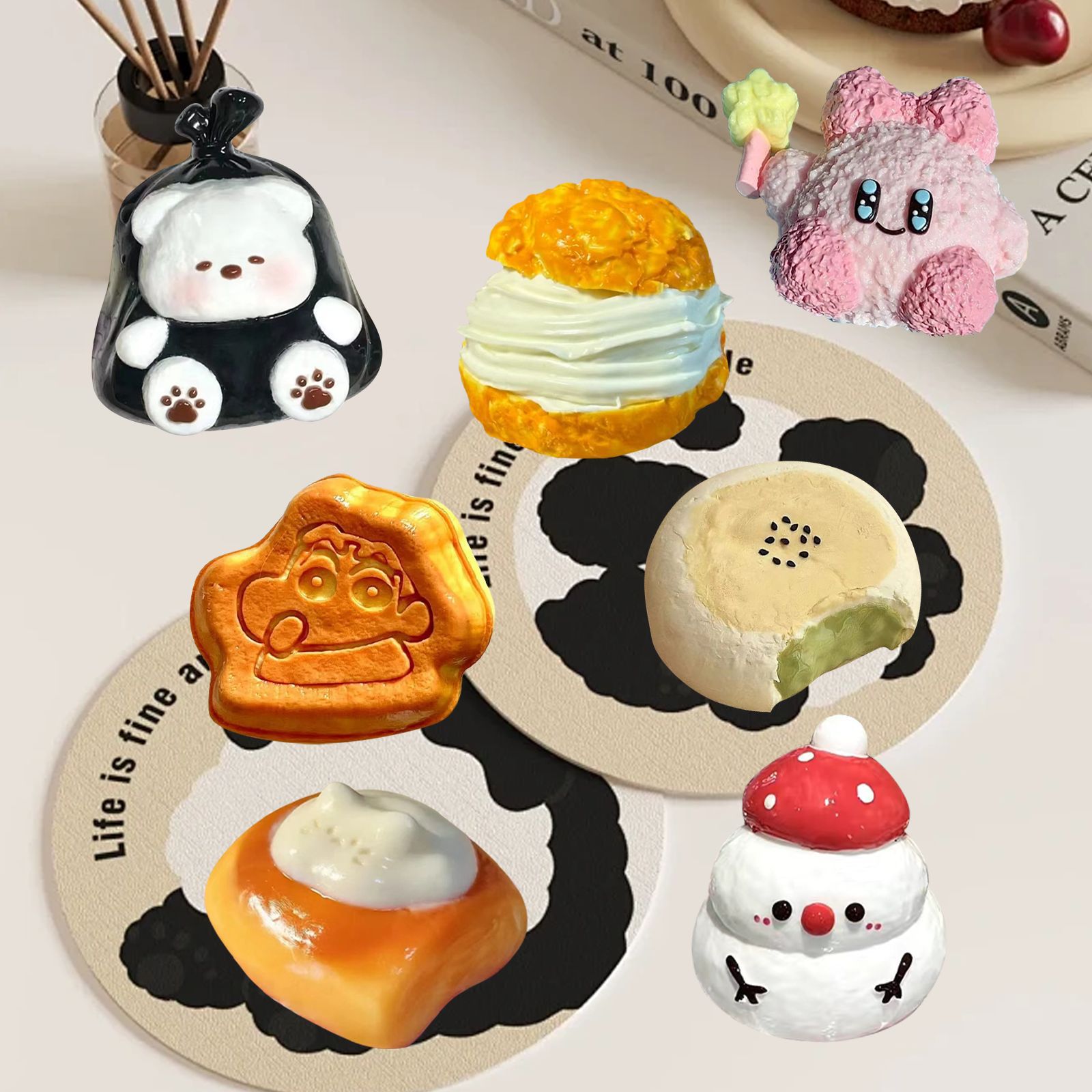 奶茶杯蜡烛模具DIY手工皂面包苏打饼干水果卡通动物捏捏模具